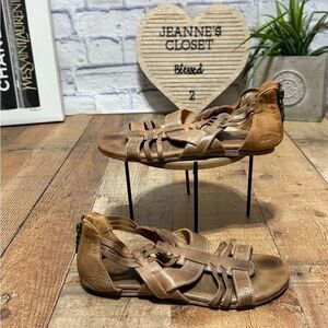 BedStu Cara Handmade Leather Sandals Tan brown Rustic 7.5